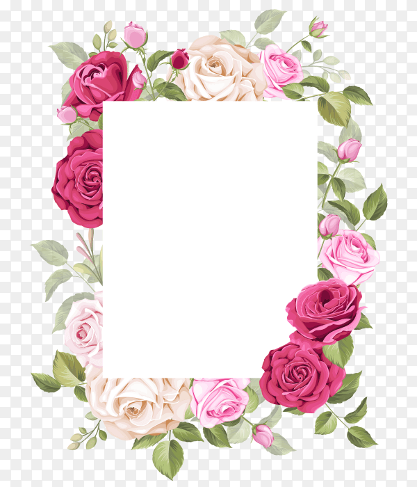 Wedding invitation set with beautiful flowers leaves Clipart PNG
