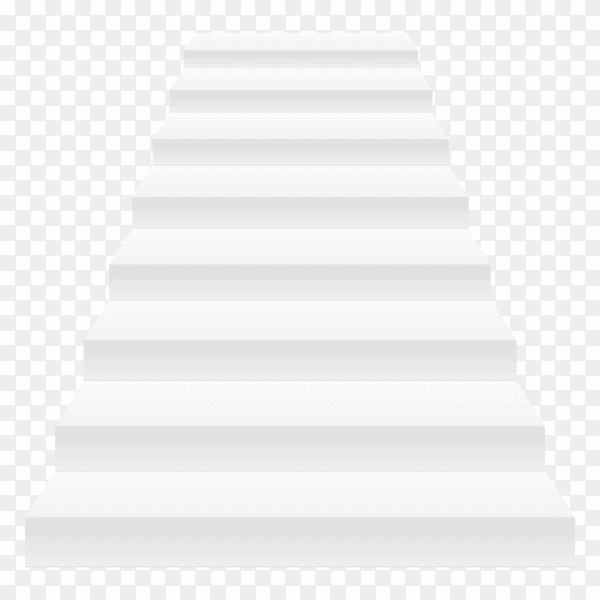 White stair template front view 3RD isolated vector illustration on transparent PNG