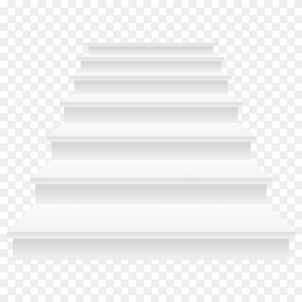 White stairs vector icon on transparent background PNG