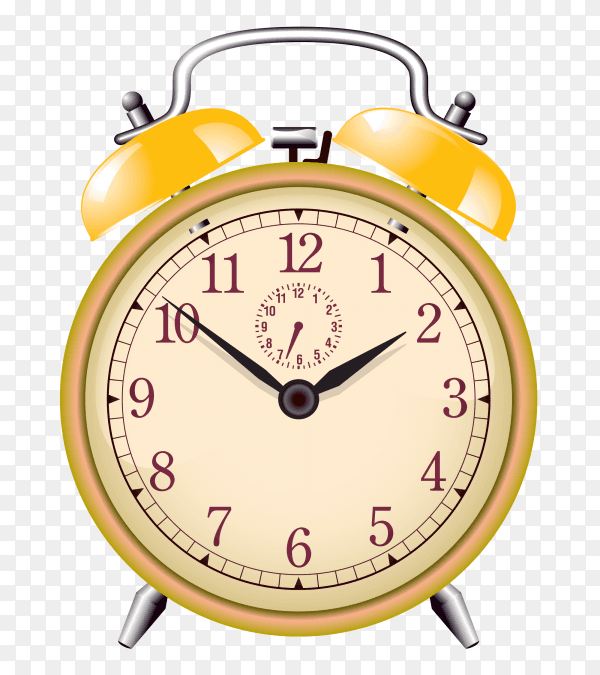 Yellow alaem clock vector PNG