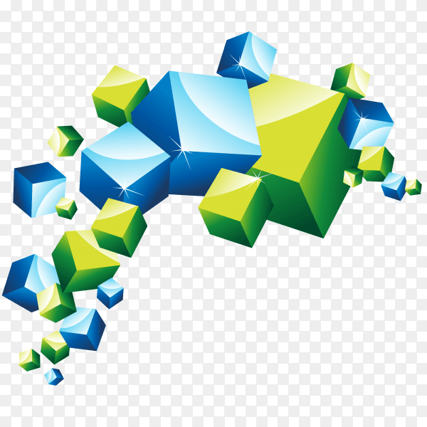 colorful cubes design on transparent background PNG