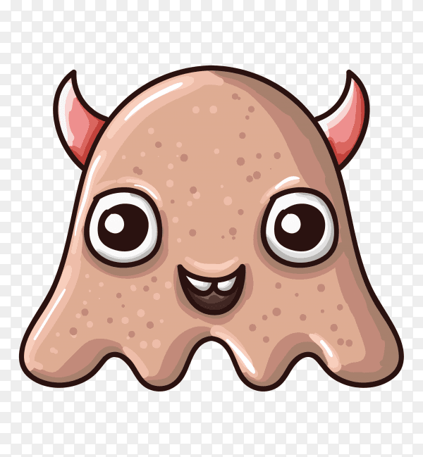 Monster character Hand drawn on transparent background PNG