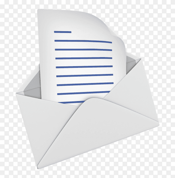3D envelope illustration on transparent background PNG