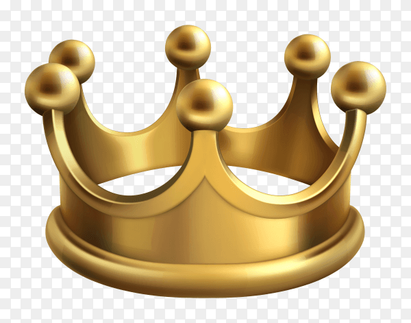 3D gold crown king Clipart PNG