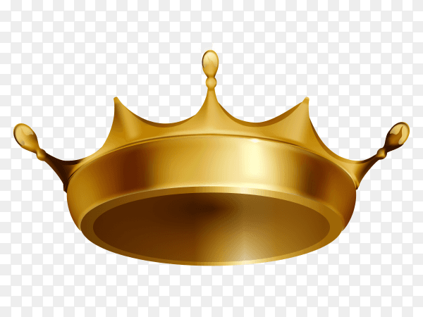 3D gold crown king Premium vector PNG
