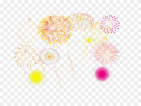 Abstract colored firework on transparent background PNG