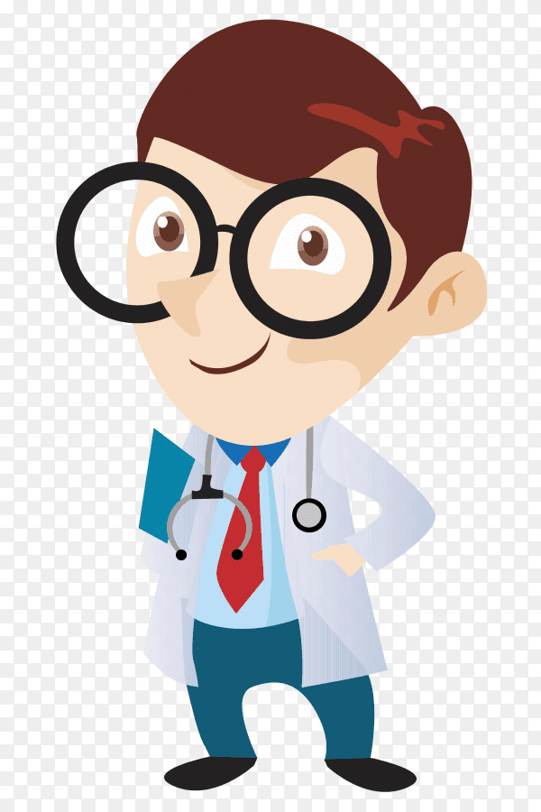 Action character doctor cute on transparent background PNG