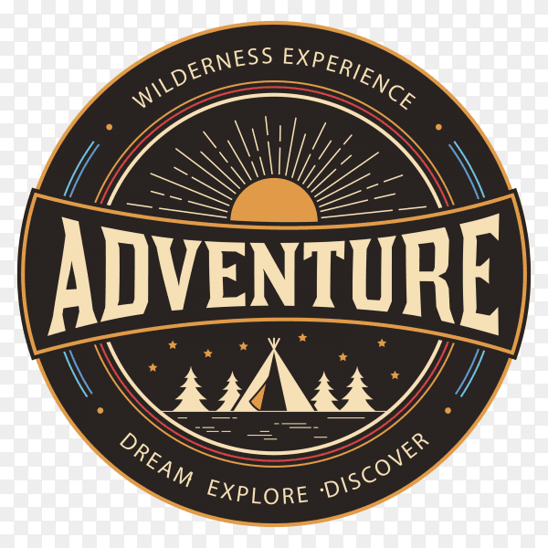 Adventure logo design on transparent background PNG