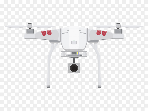 Aerial drone illustration on transparent PNG