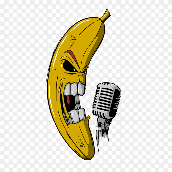 Banana scream on transparent background PNG