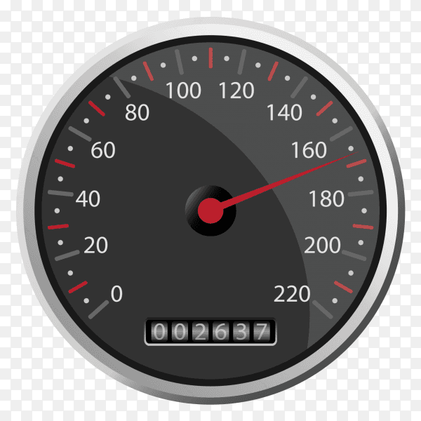 Black speedometer design clipart PNG