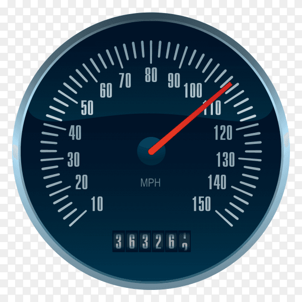 Black speedometer vector PNG