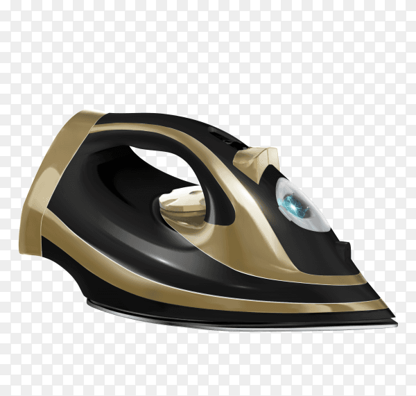 Black steam iron Clipart PNG