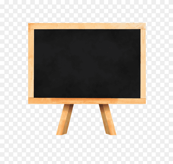 Blackboard with easel on transparent background PNG