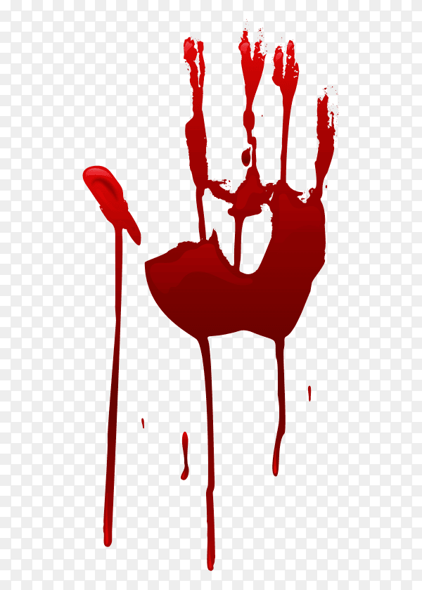 Bloody handprint Premium Vector PNG