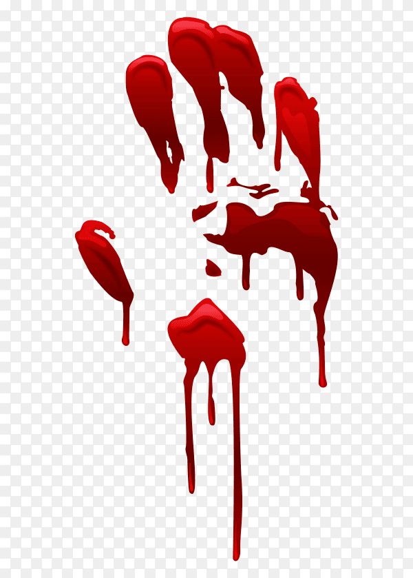 Bloody handprint on transparent background PNG