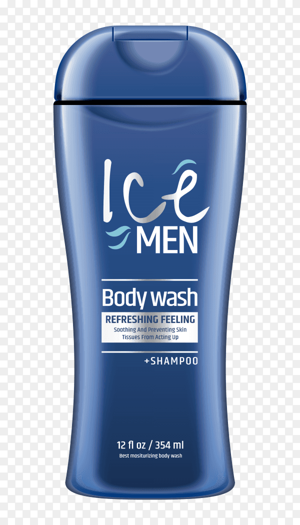Blue Body wash for men on transparent PNG