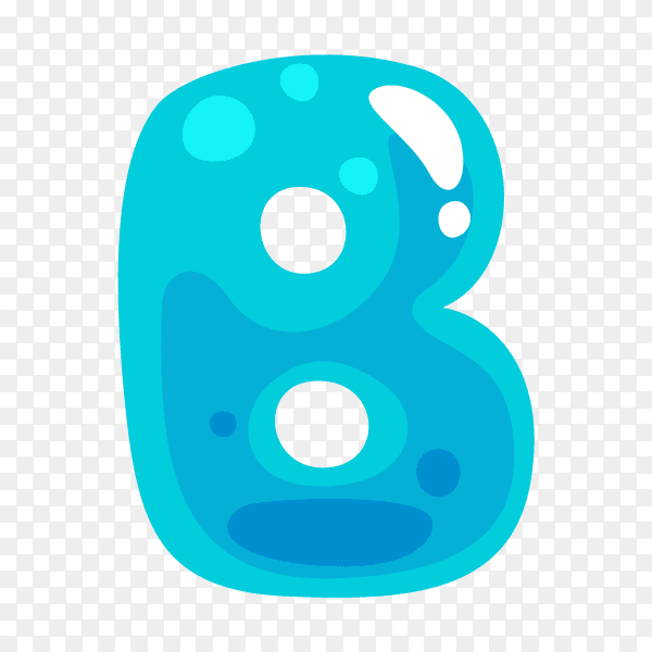 Blue color shaped B letter vector PNG