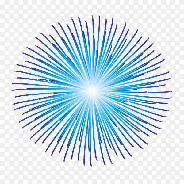 Blue fireworks on transparent background PNG