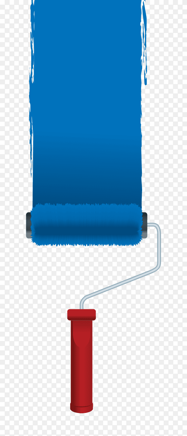 Blue paint bruch on transparent PNG