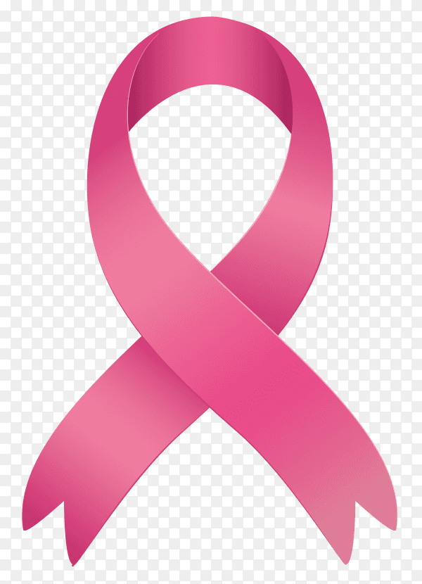 Breast cancer awareness ribbon on transparent PNG