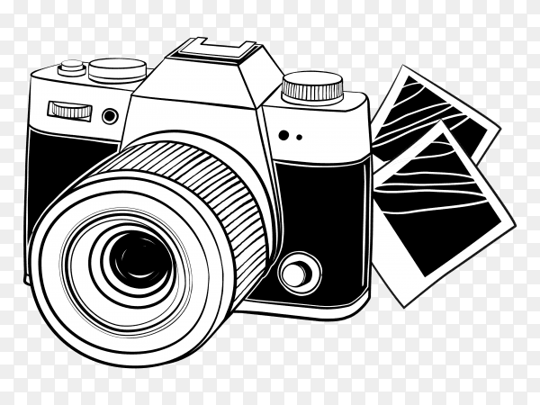 Camera with pictures clipart PNG