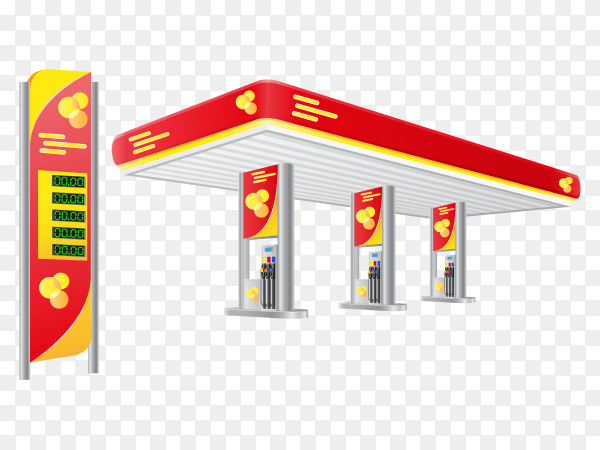 Car petrol station on transparent background PNG
