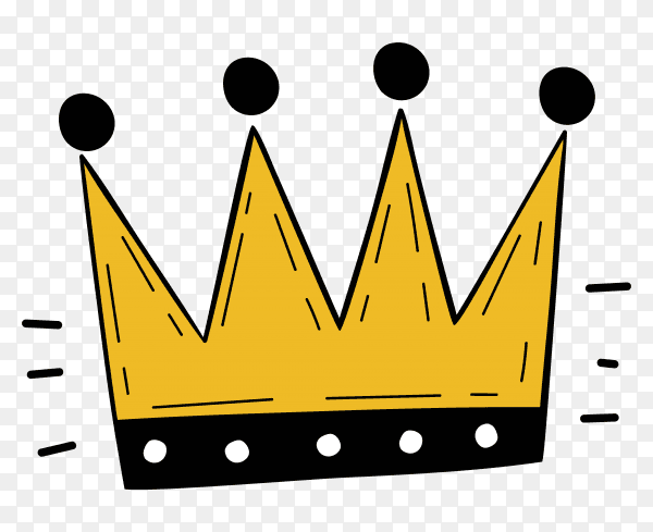 Cartoon Crown Illustration on transparent background PNG