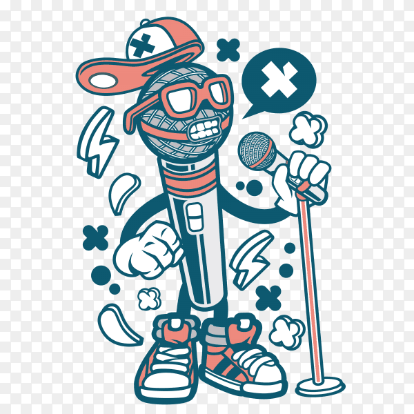 Cartoon Microphone on transparent background PNG