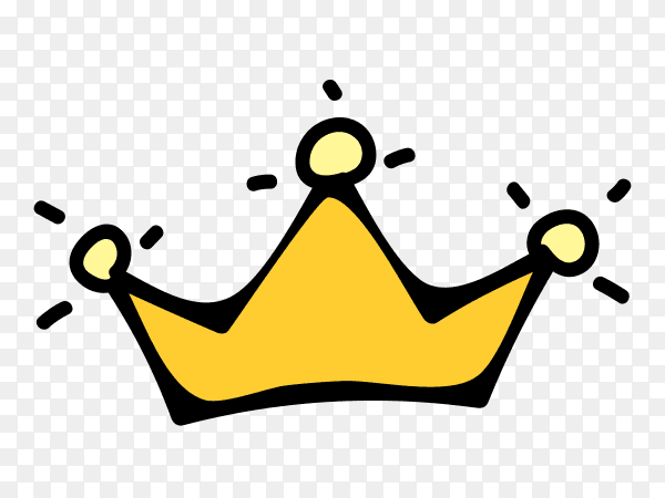 Cartoon crown design vector PNG