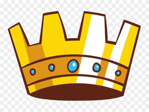 Cartoon illustration of crown icon vector PNG