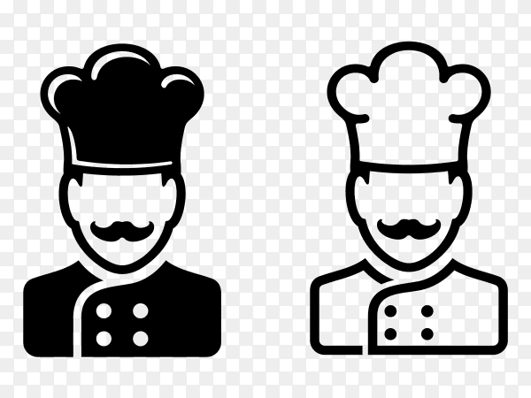 Cartoon male chef on transparent background PNG