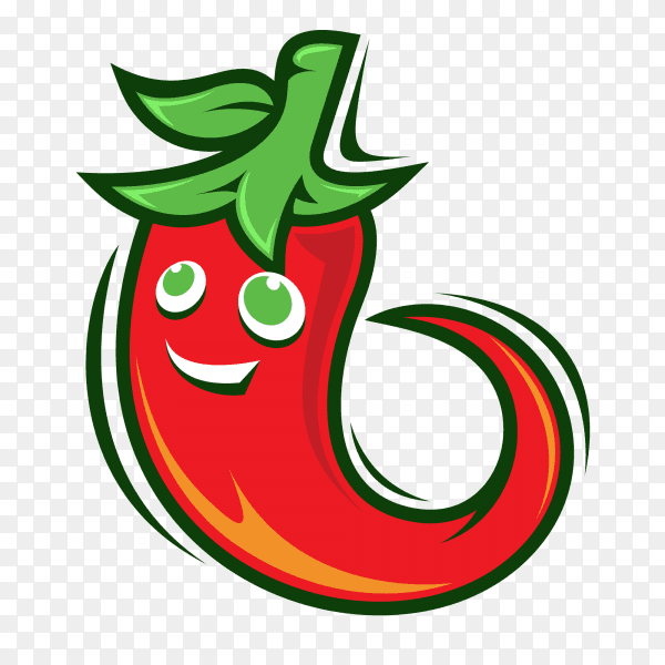Chili mascot logo on transparent background PNG
