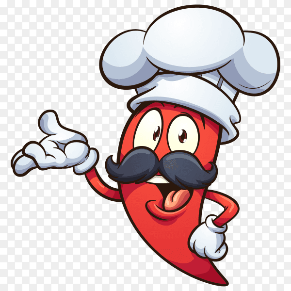 Chill Pepper chef Premium vector PNG