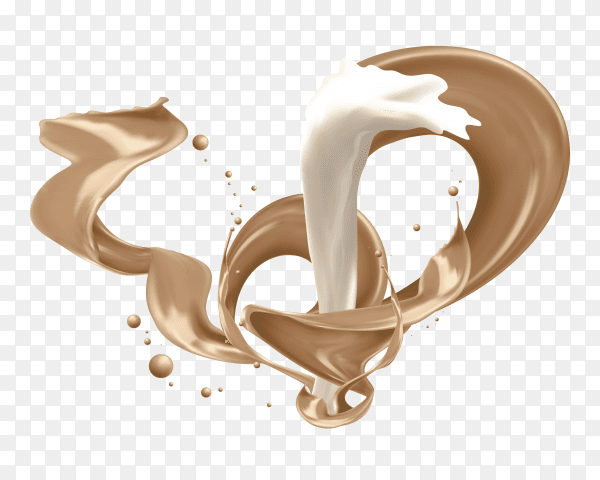 Milk tea splash on transparent background PNG