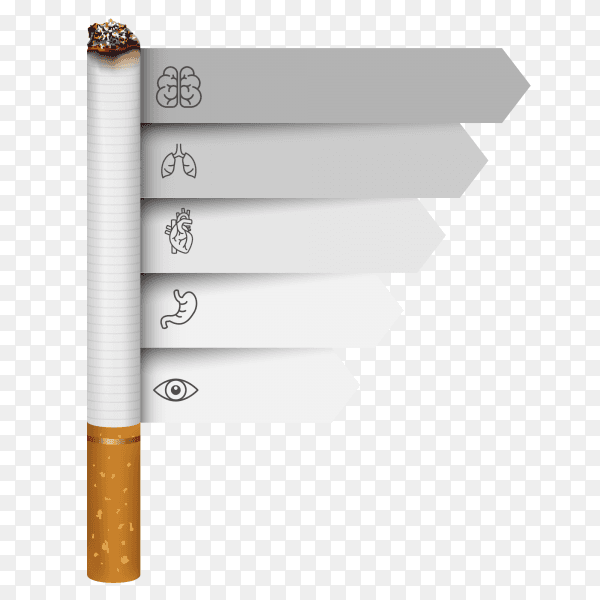 Cigarette design on transparent background PNG