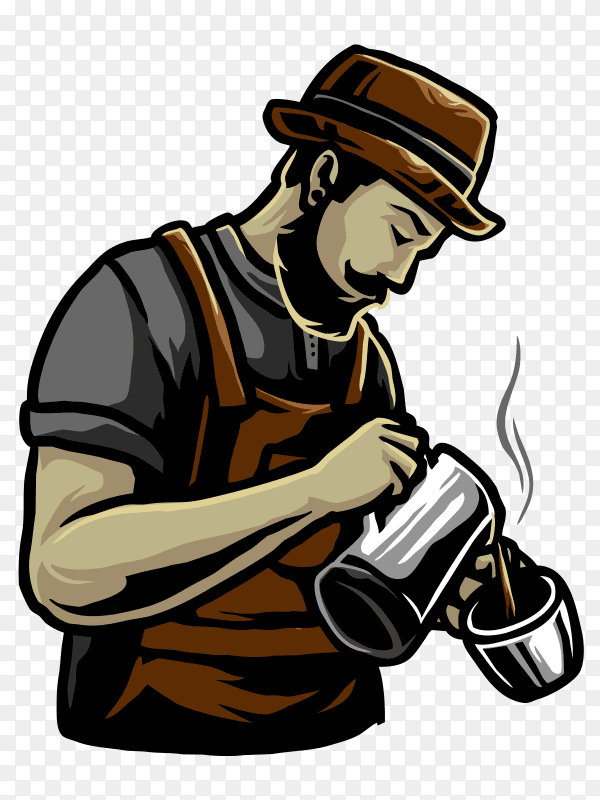 Coffee shop logo on transparent background PNG