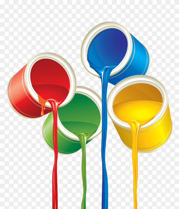 Color Paint Bucket on transparent background PNG