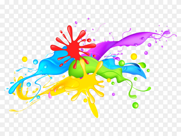 Colorful Splash color Vector PNG
