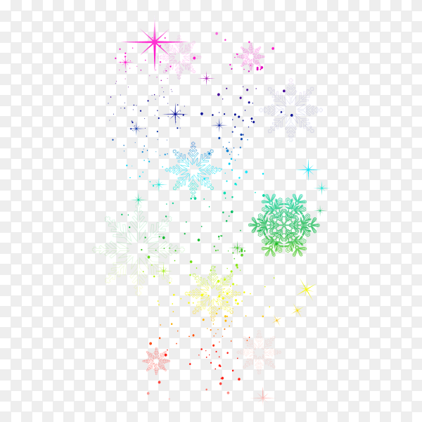 Colorful Stars on transparent background PNG