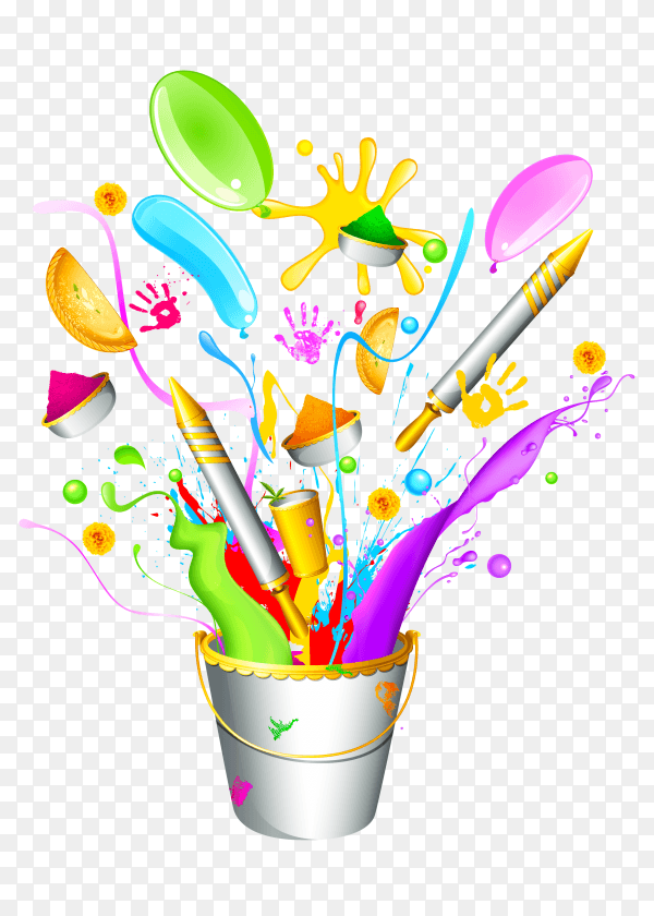 Colorful shapes on transparent PNG