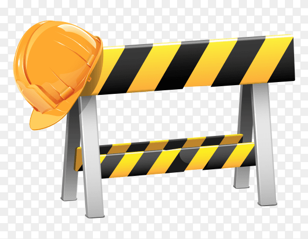 Construction barrier and helmet Premium Vector PG