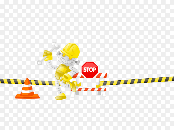 Construction worker Premium vector PNG