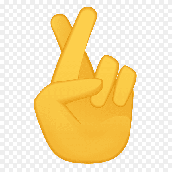 Crossed fingers gestures on transparent PNG