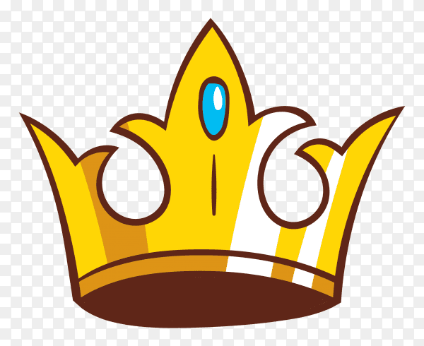 Crown cartoon design Premium vector PNG