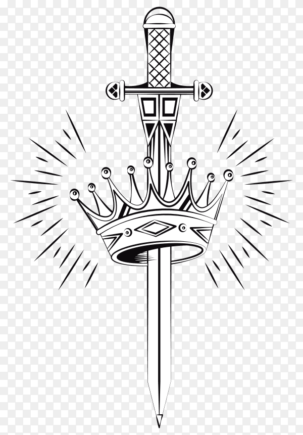 Crown drawing design on transparent background PNG