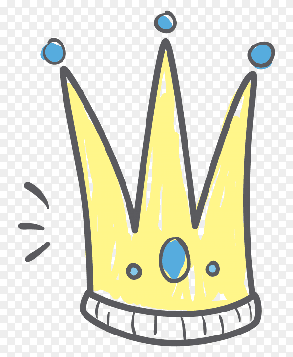 Crown icon cartoon on transparent PNG