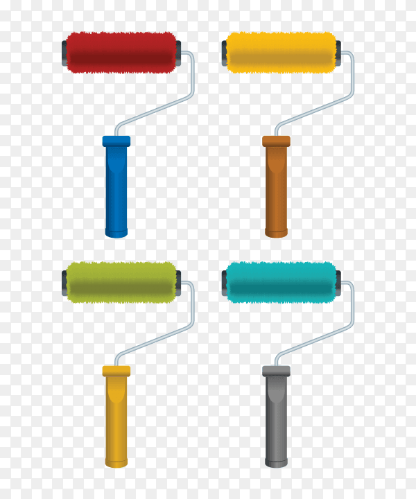Diffrent colors bruch on transparent PNG