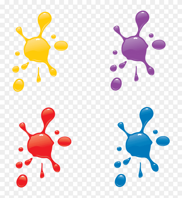 Diffrent splash colors paint vector PNG