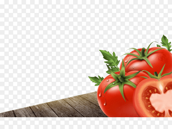 Dlicious Red tomatoes on transparent PNG
